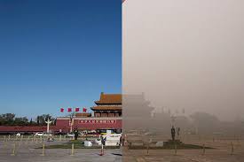 Polluted beijing vs. clear beijing